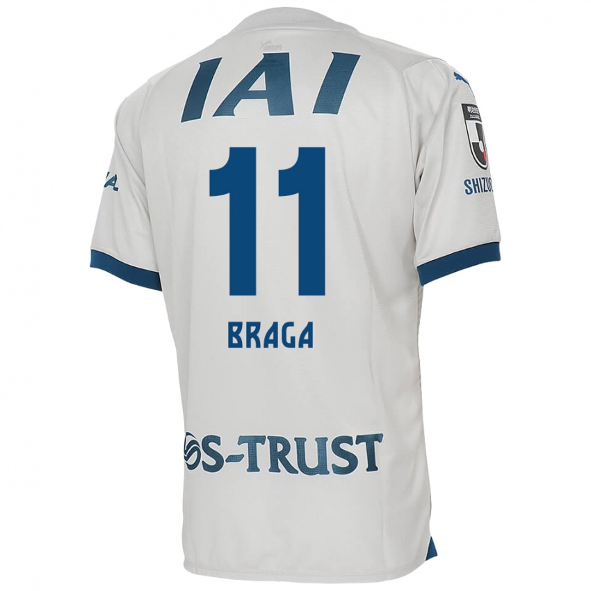 Niño Camiseta Lucas Braga #11 Blanco Azul 2ª Equipación 2024/25 La Camisa Perú