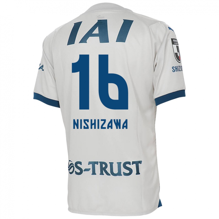 Niño Camiseta Kenta Nishizawa #16 Blanco Azul 2ª Equipación 2024/25 La Camisa Perú