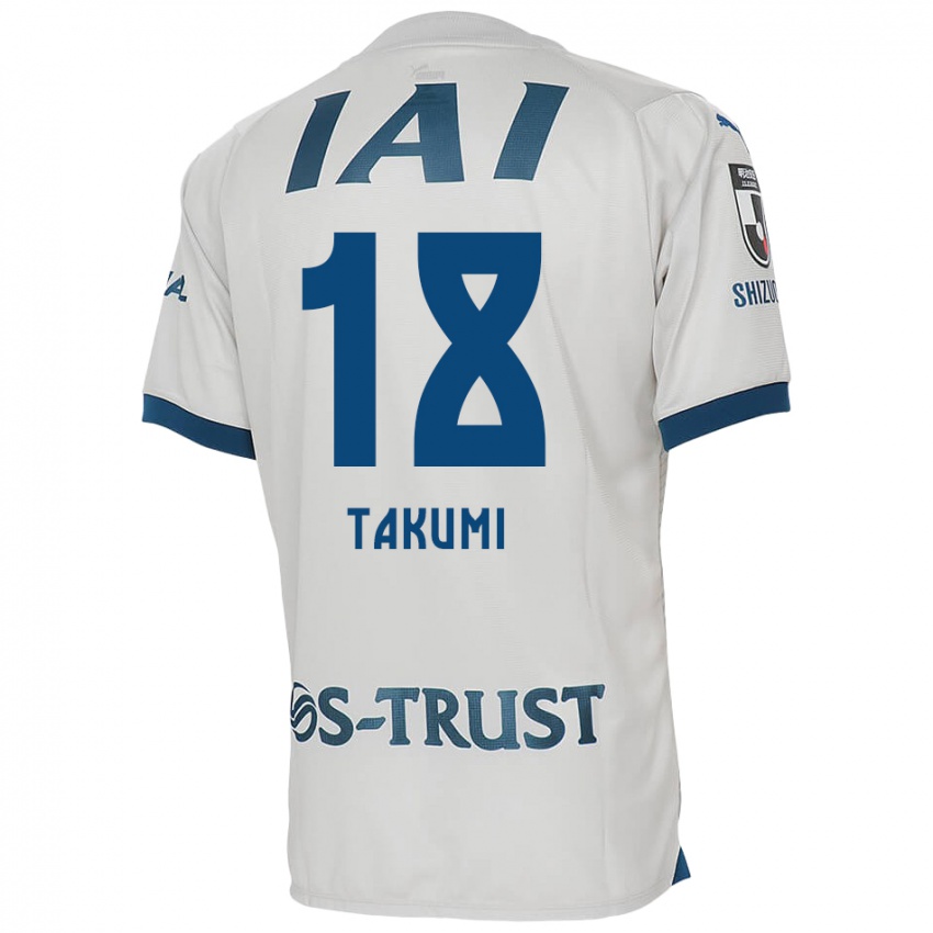 Niño Camiseta Takumi Kato #18 Blanco Azul 2ª Equipación 2024/25 La Camisa Perú