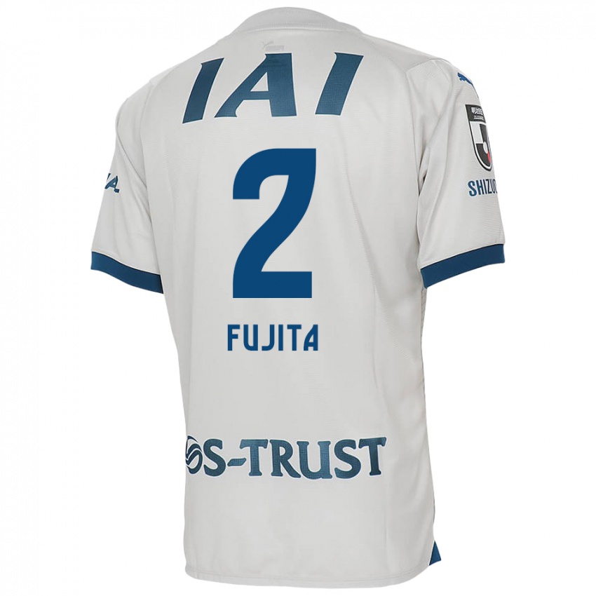 Niño Camiseta Shunsuke Fujita #2 Blanco Azul 2ª Equipación 2024/25 La Camisa Perú