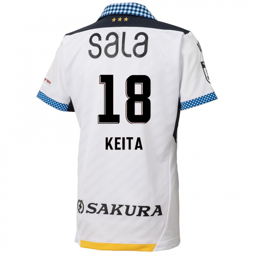 Niño Camiseta Keita Takahata #18 Blanco Negro 2ª Equipación 2024/25 La Camisa Perú