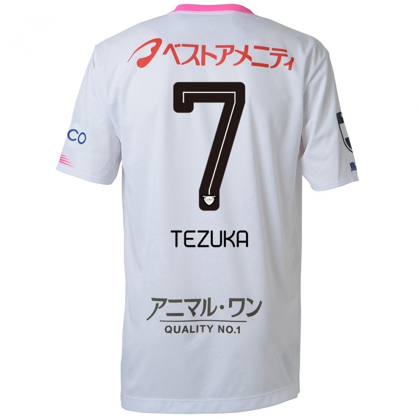 Niño Camiseta Kohei Tezuka #7 Blanco Azul Rosa 2ª Equipación 2024/25 La Camisa Perú