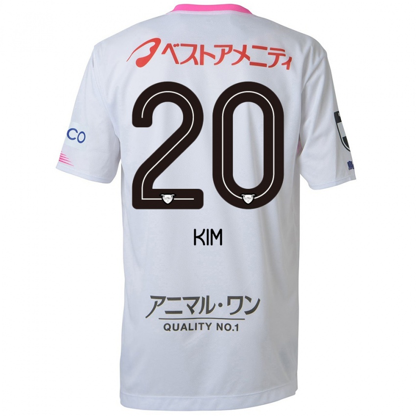 Niño Camiseta Tae-Hyeon Kim #20 Blanco Azul Rosa 2ª Equipación 2024/25 La Camisa Perú