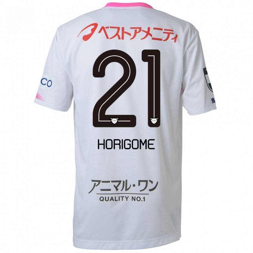 Niño Camiseta Yuki Horigome #21 Blanco Azul Rosa 2ª Equipación 2024/25 La Camisa Perú