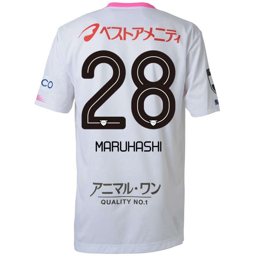 Niño Camiseta Yusuke Maruhashi #28 Blanco Azul Rosa 2ª Equipación 2024/25 La Camisa Perú