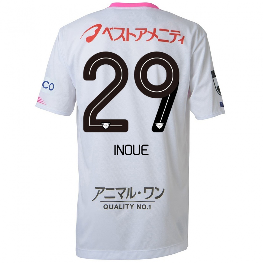 Niño Camiseta Taisei Inoue #29 Blanco Azul Rosa 2ª Equipación 2024/25 La Camisa Perú