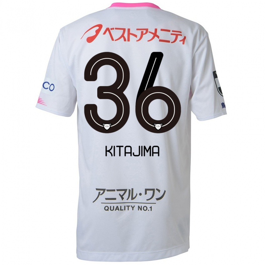 Niño Camiseta Fumiya Kitajima #36 Blanco Azul Rosa 2ª Equipación 2024/25 La Camisa Perú