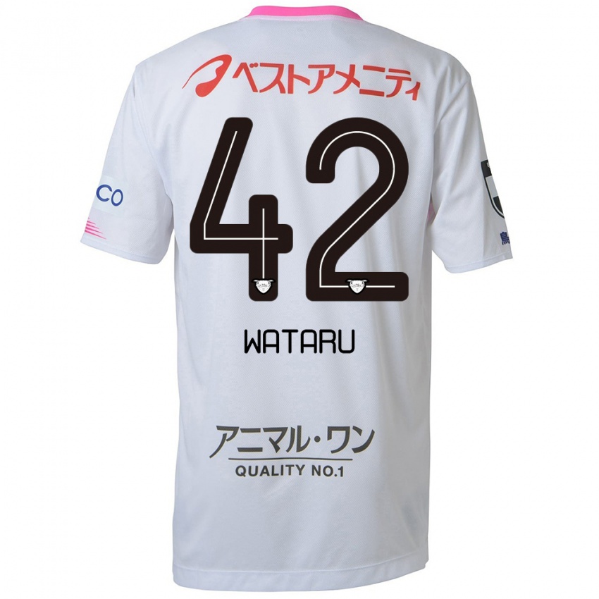 Niño Camiseta Wataru Harada #42 Blanco Azul Rosa 2ª Equipación 2024/25 La Camisa Perú