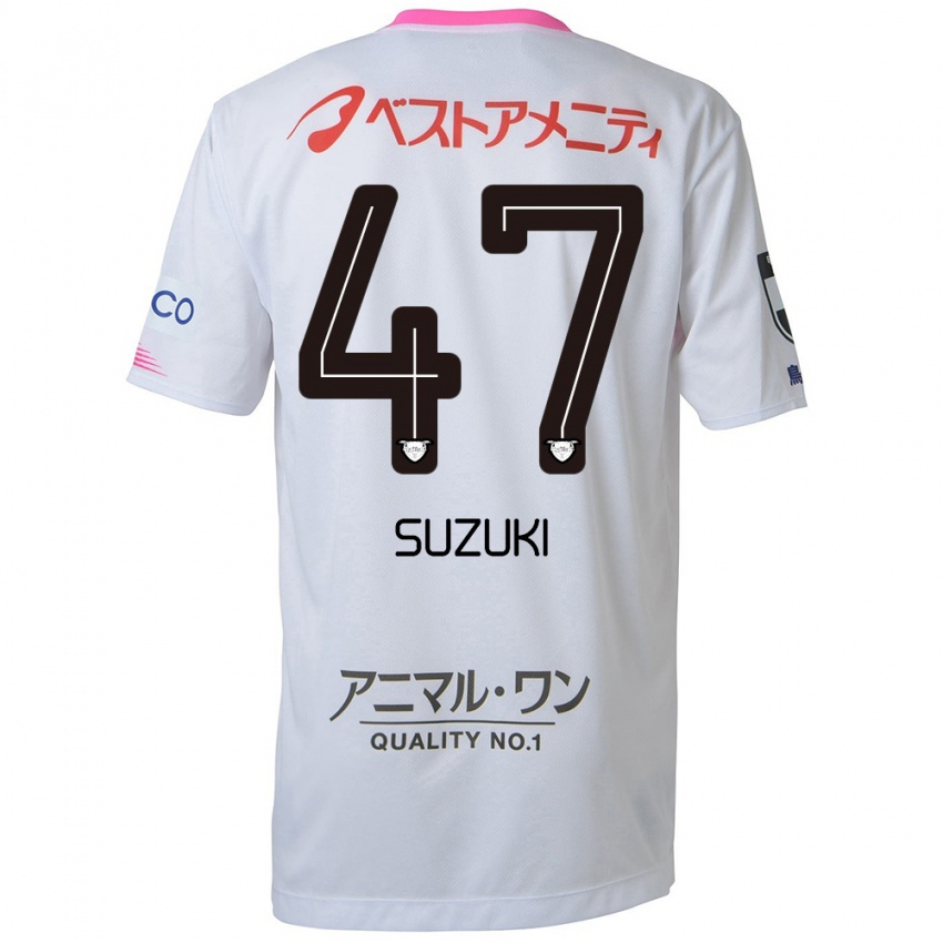 Niño Camiseta Daichi Suzuki #47 Blanco Azul Rosa 2ª Equipación 2024/25 La Camisa Perú