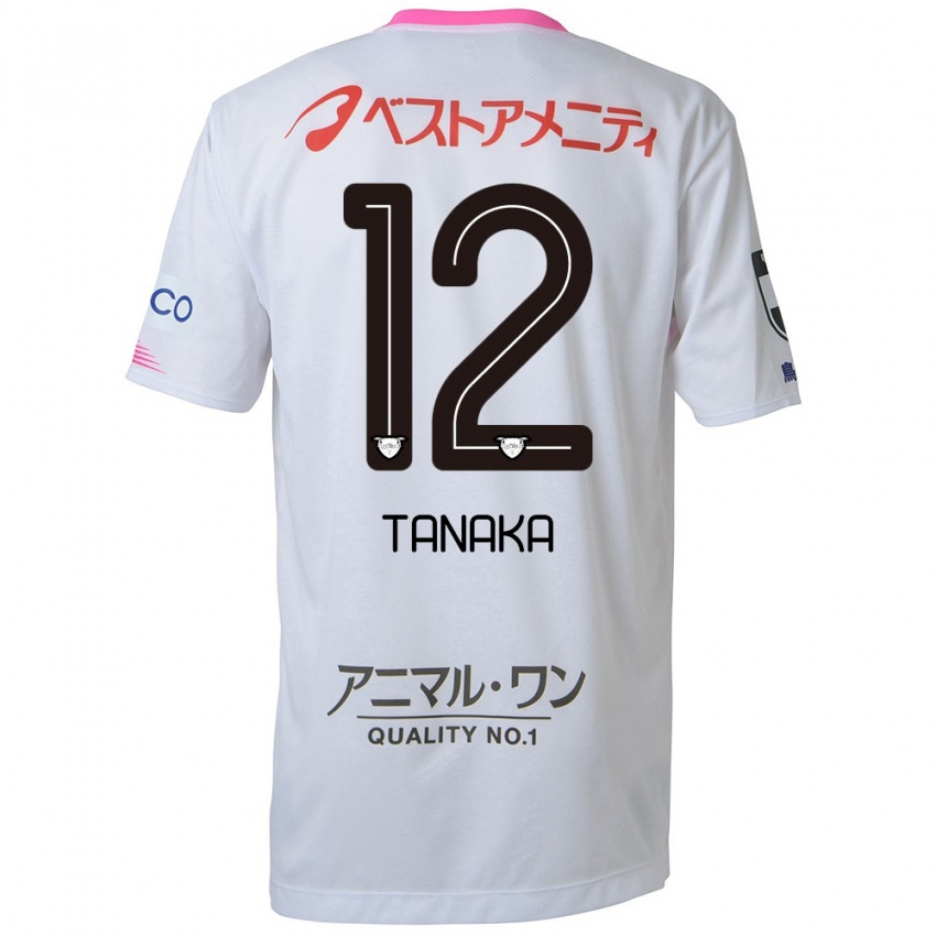 Niño Camiseta Kosei Tanaka #12 Blanco Azul Rosa 2ª Equipación 2024/25 La Camisa Perú