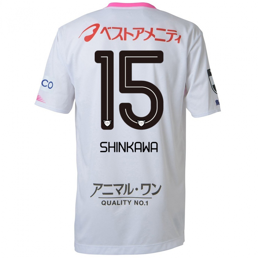 Niño Camiseta Shion Shinkawa #15 Blanco Azul Rosa 2ª Equipación 2024/25 La Camisa Perú