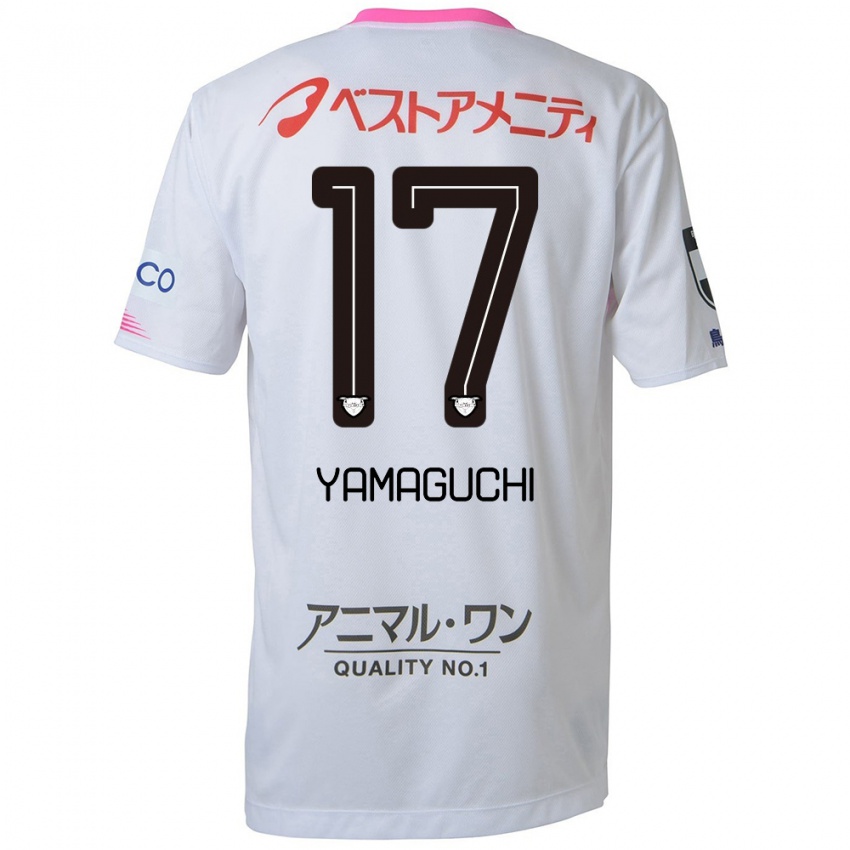 Niño Camiseta Hikaru Yamaguchi #17 Blanco Azul Rosa 2ª Equipación 2024/25 La Camisa Perú