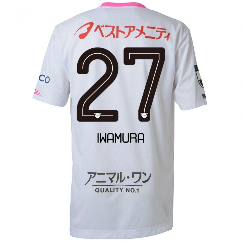 Niño Camiseta Junnosuke Iwamura #27 Blanco Azul Rosa 2ª Equipación 2024/25 La Camisa Perú