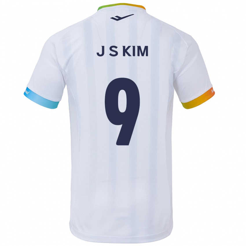 Niño Camiseta Shin-Jin Kim #9 Blanco Azul 2ª Equipación 2024/25 La Camisa Perú