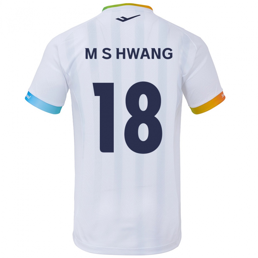 Niño Camiseta Seong-Min Hwang #18 Blanco Azul 2ª Equipación 2024/25 La Camisa Perú