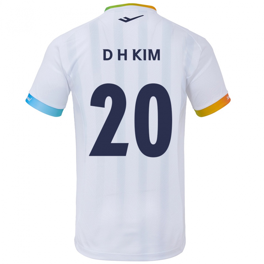 Niño Camiseta Hyeon-Deok Kim #20 Blanco Azul 2ª Equipación 2024/25 La Camisa Perú