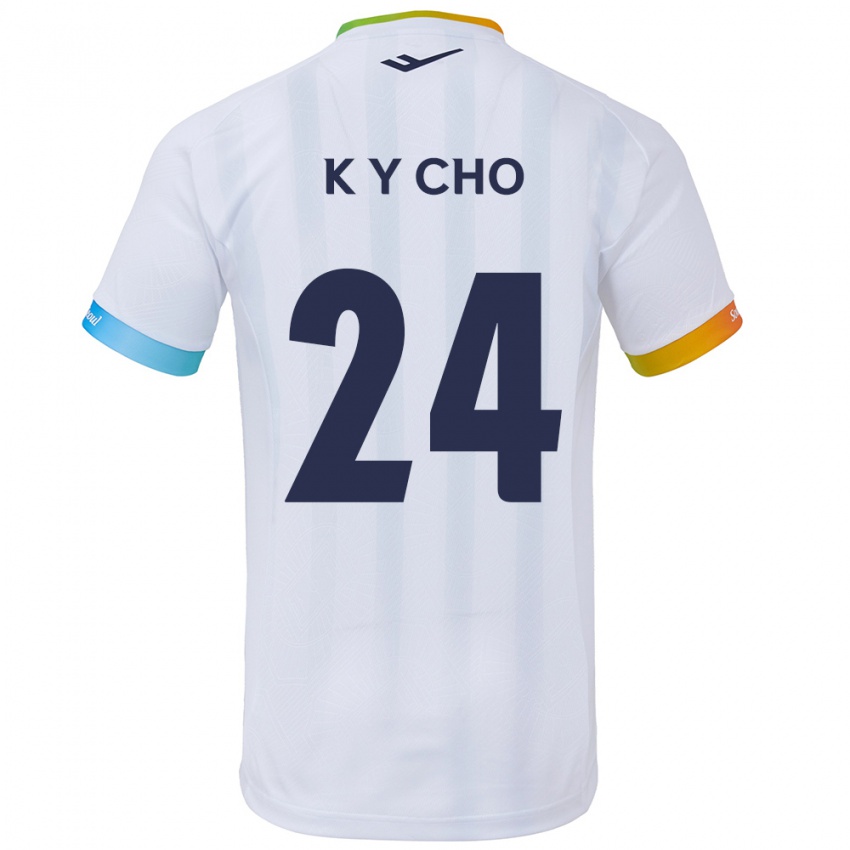 Niño Camiseta Young-Kwang Cho #24 Blanco Azul 2ª Equipación 2024/25 La Camisa Perú