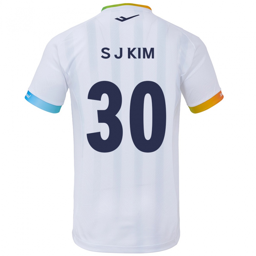 Niño Camiseta Ju-Sung Kim #30 Blanco Azul 2ª Equipación 2024/25 La Camisa Perú