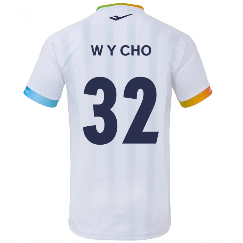 Niño Camiseta Young-Wook Cho #32 Blanco Azul 2ª Equipación 2024/25 La Camisa Perú