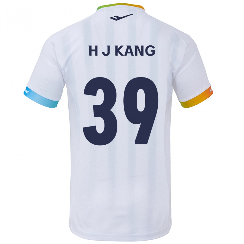 Niño Camiseta Ju-Hyeok Kang #39 Blanco Azul 2ª Equipación 2024/25 La Camisa Perú