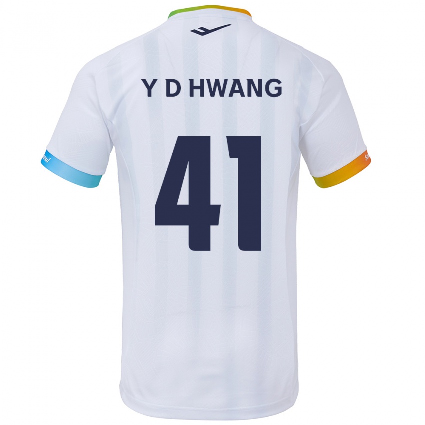 Niño Camiseta Do-Yoon Hwang #41 Blanco Azul 2ª Equipación 2024/25 La Camisa Perú