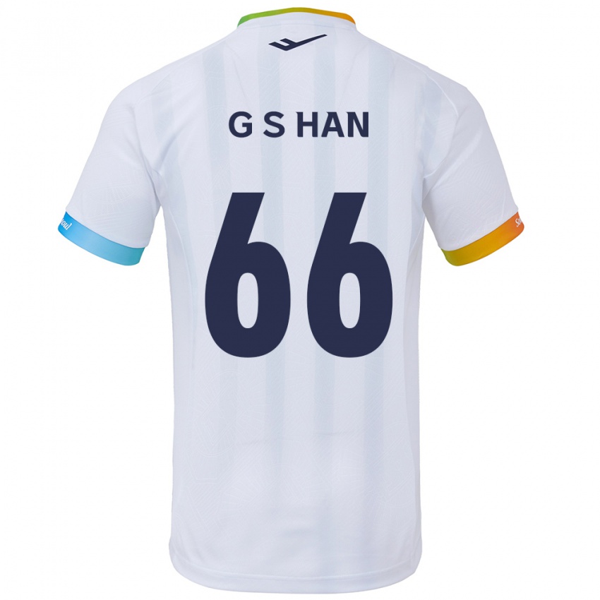 Niño Camiseta Seung-Gyu Han #66 Blanco Azul 2ª Equipación 2024/25 La Camisa Perú