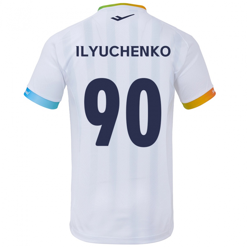 Niño Camiseta Stanislav Ilyuchenko #90 Blanco Azul 2ª Equipación 2024/25 La Camisa Perú