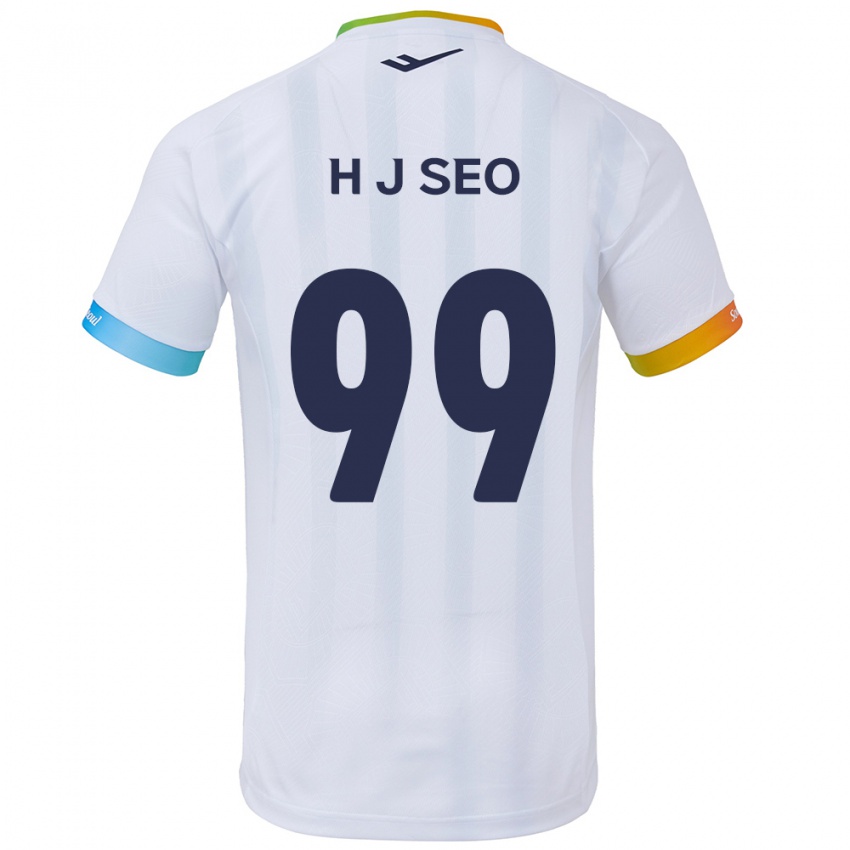 Niño Camiseta Ju-Hwan Seo #99 Blanco Azul 2ª Equipación 2024/25 La Camisa Perú