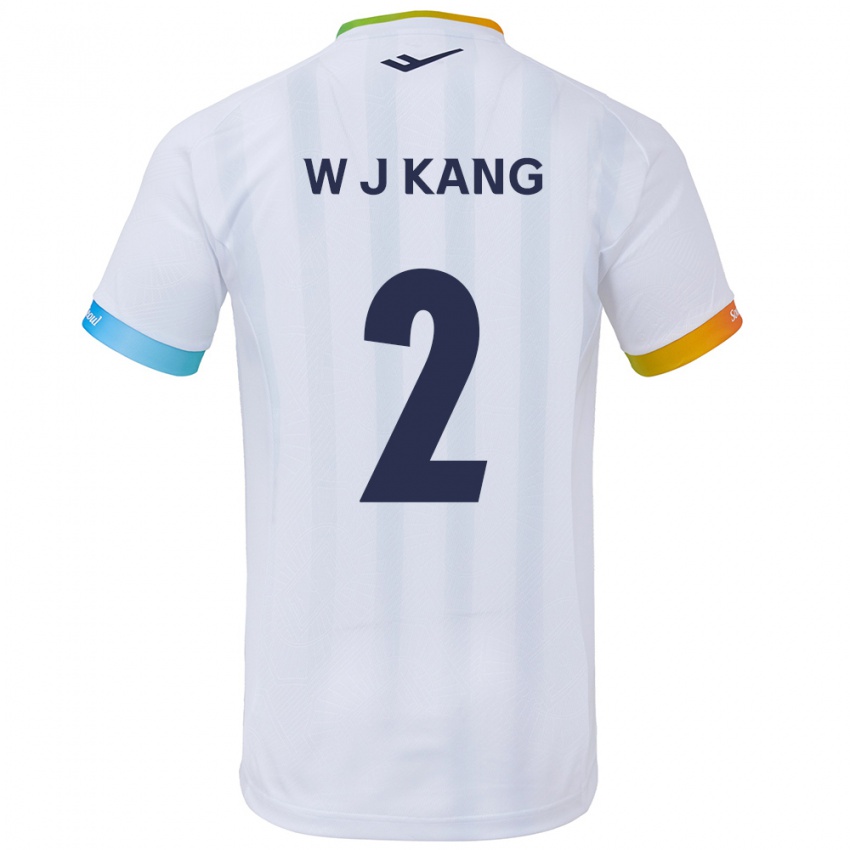 Niño Camiseta Jae-Won Kang #2 Blanco Azul 2ª Equipación 2024/25 La Camisa Perú