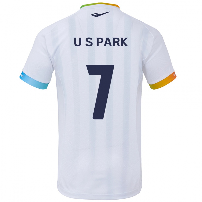 Niño Camiseta Sun-Uk Park #7 Blanco Azul 2ª Equipación 2024/25 La Camisa Perú