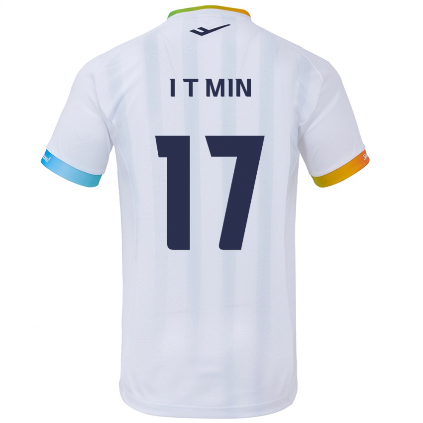 Niño Camiseta Tae-In Min #17 Blanco Azul 2ª Equipación 2024/25 La Camisa Perú