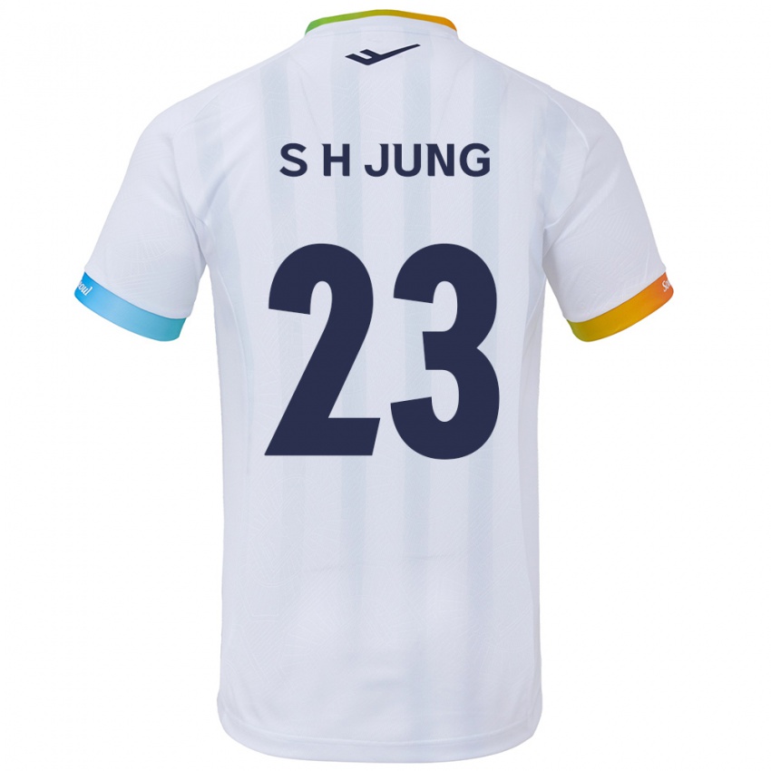 Niño Camiseta Hyeon-Soo Jung #23 Blanco Azul 2ª Equipación 2024/25 La Camisa Perú