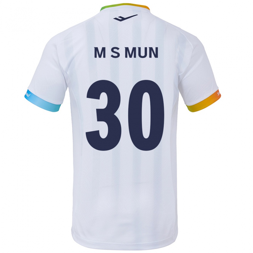 Niño Camiseta Seong-Min Mun #30 Blanco Azul 2ª Equipación 2024/25 La Camisa Perú