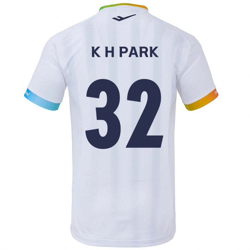 Niño Camiseta Han-Kyul Park #32 Blanco Azul 2ª Equipación 2024/25 La Camisa Perú