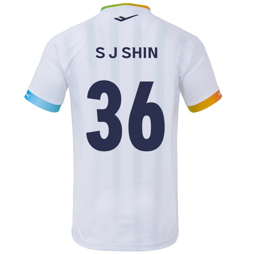 Niño Camiseta Ji-Seop Shin #36 Blanco Azul 2ª Equipación 2024/25 La Camisa Perú