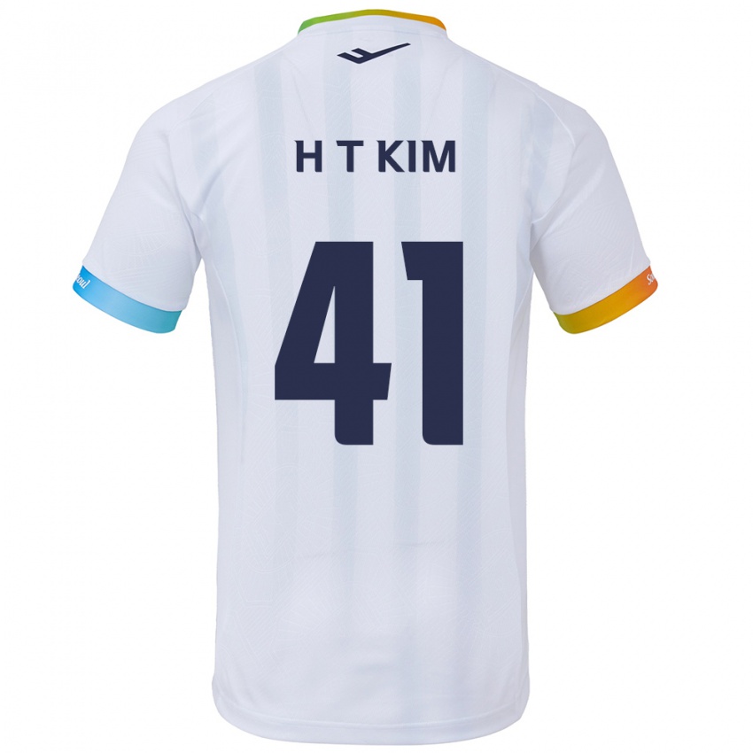 Niño Camiseta Tae-Ho Kim #41 Blanco Azul 2ª Equipación 2024/25 La Camisa Perú