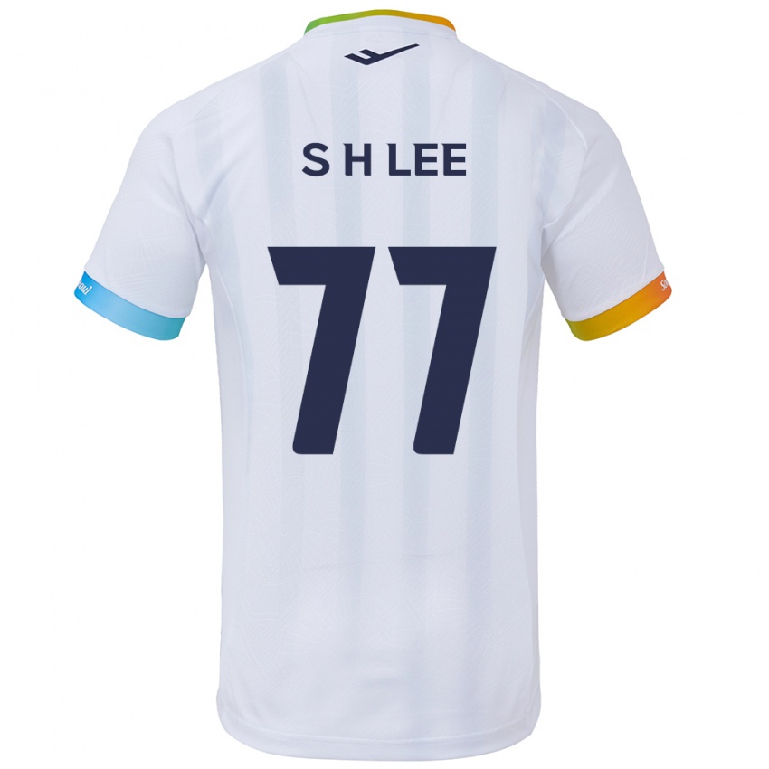 Niño Camiseta Hyeon-Seung Lee #77 Blanco Azul 2ª Equipación 2024/25 La Camisa Perú