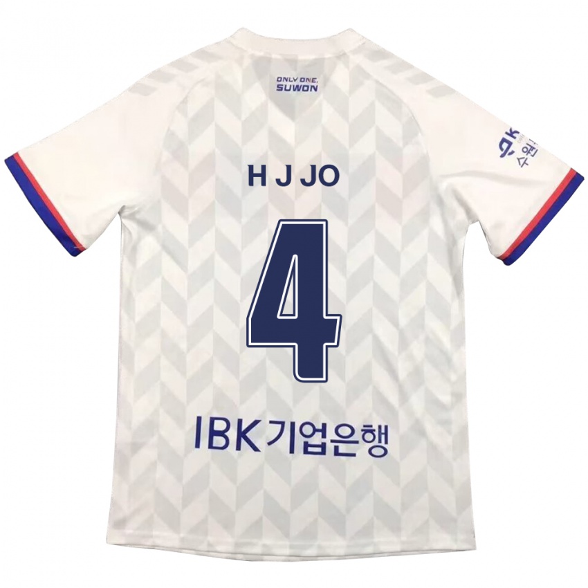 Niño Camiseta Jun-Hyun Jo #4 Blanco Azul 2ª Equipación 2024/25 La Camisa Perú