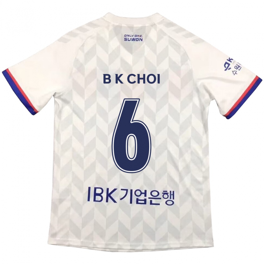 Niño Camiseta Kyu-Baek Choi #6 Blanco Azul 2ª Equipación 2024/25 La Camisa Perú