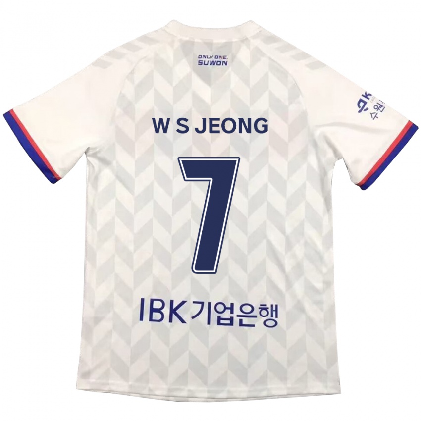 Niño Camiseta Seung-Won Jeong #7 Blanco Azul 2ª Equipación 2024/25 La Camisa Perú