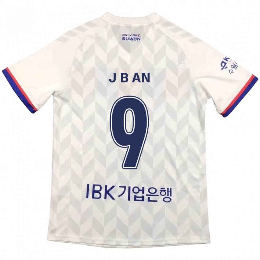 Niño Camiseta Byong-Jun An #9 Blanco Azul 2ª Equipación 2024/25 La Camisa Perú