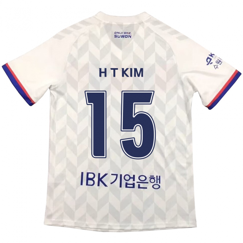 Niño Camiseta Tae-Han Kim #15 Blanco Azul 2ª Equipación 2024/25 La Camisa Perú