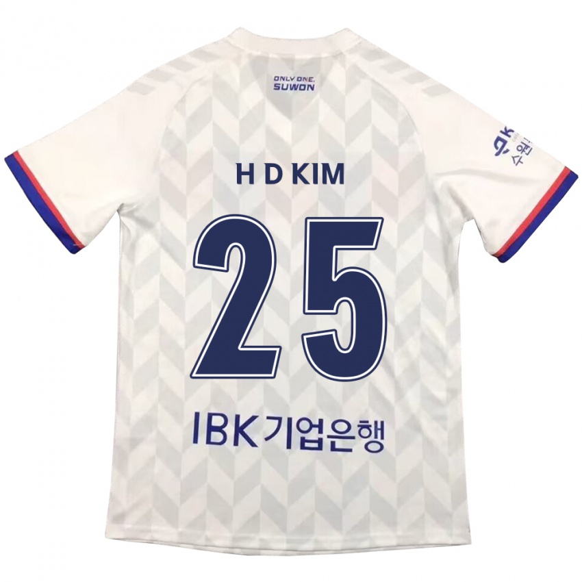 Niño Camiseta Dae-Hyun Kim #25 Blanco Azul 2ª Equipación 2024/25 La Camisa Perú