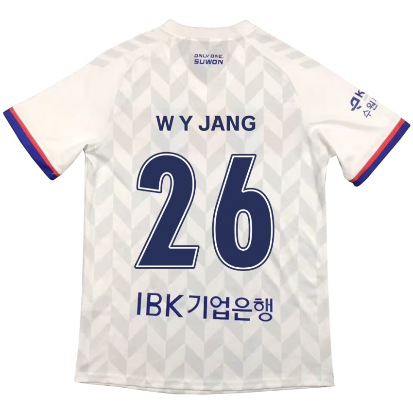 Niño Camiseta Young-Woo Jang #26 Blanco Azul 2ª Equipación 2024/25 La Camisa Perú