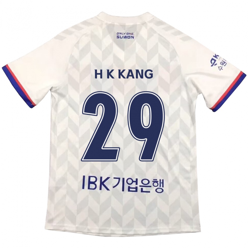 Niño Camiseta Kyo-Hun Kang #29 Blanco Azul 2ª Equipación 2024/25 La Camisa Perú