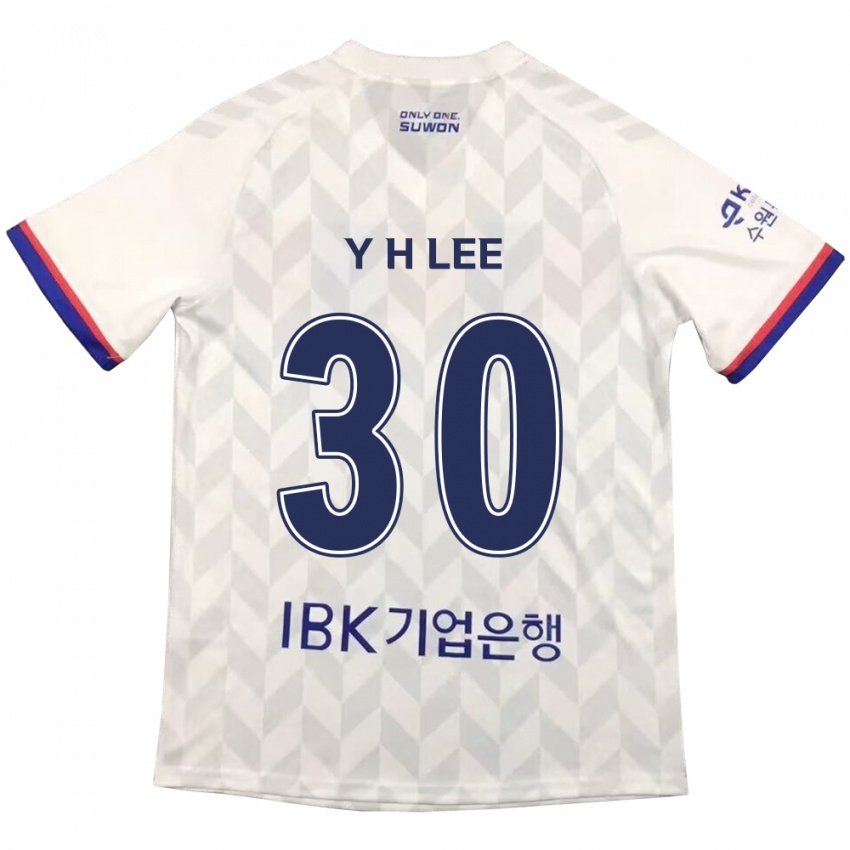 Niño Camiseta Hyeon-Yong Lee #30 Blanco Azul 2ª Equipación 2024/25 La Camisa Perú