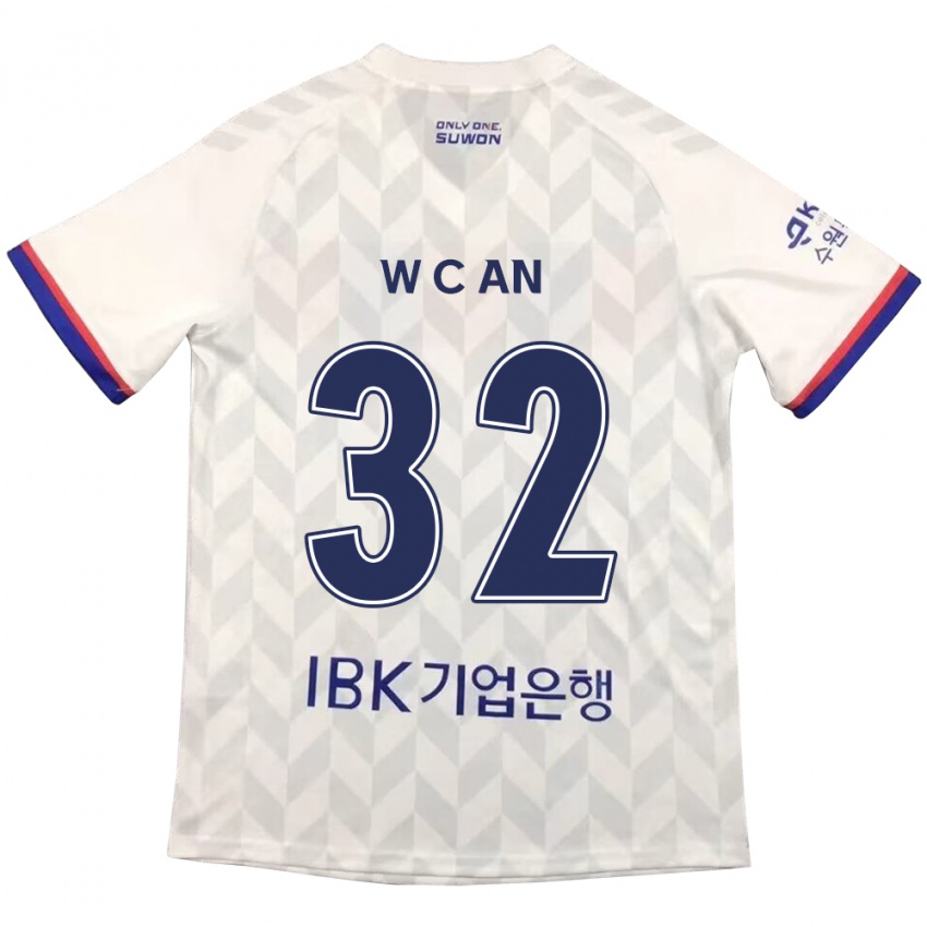 Niño Camiseta Chi-Woo An #32 Blanco Azul 2ª Equipación 2024/25 La Camisa Perú