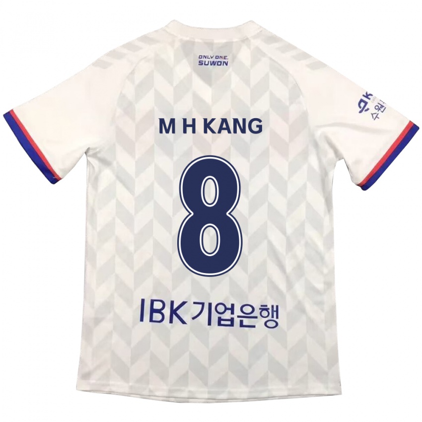 Niño Camiseta Ho-Min Kang #8 Blanco Azul 2ª Equipación 2024/25 La Camisa Perú