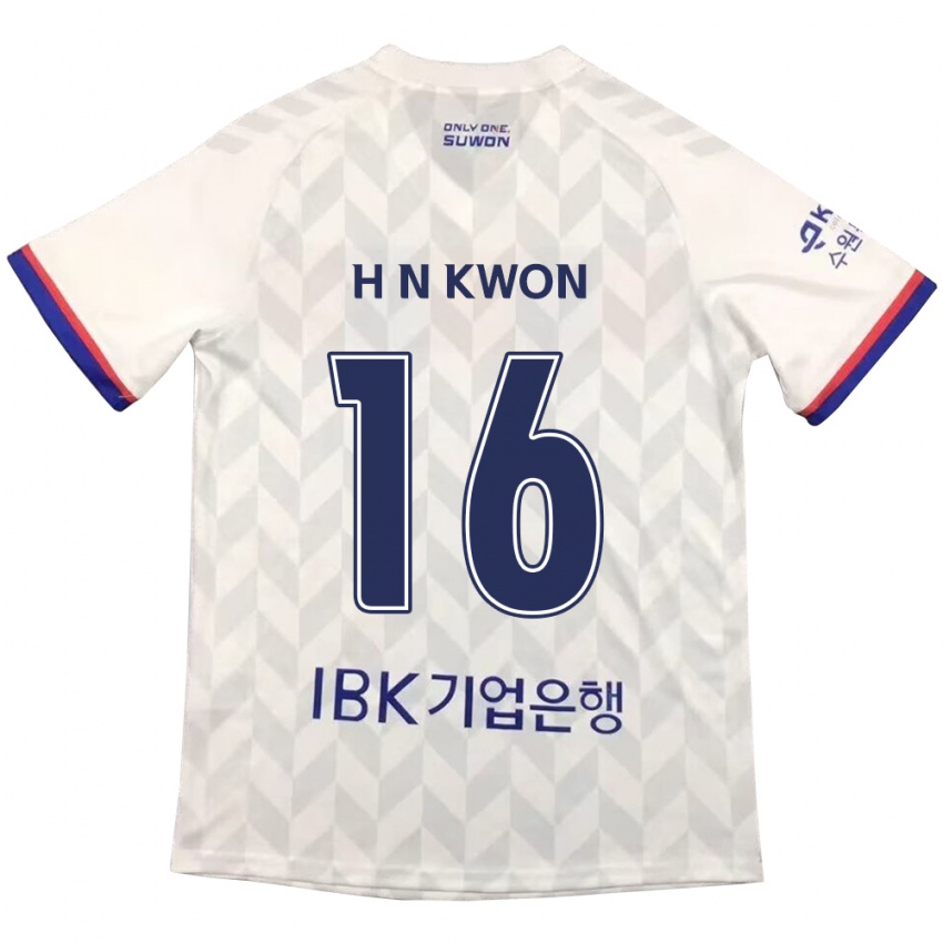 Niño Camiseta Nam-Hoon Kwon #16 Blanco Azul 2ª Equipación 2024/25 La Camisa Perú