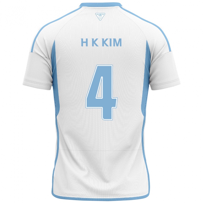 Niño Camiseta Kee-Hee Kim #4 Blanco Azul 2ª Equipación 2024/25 La Camisa Perú